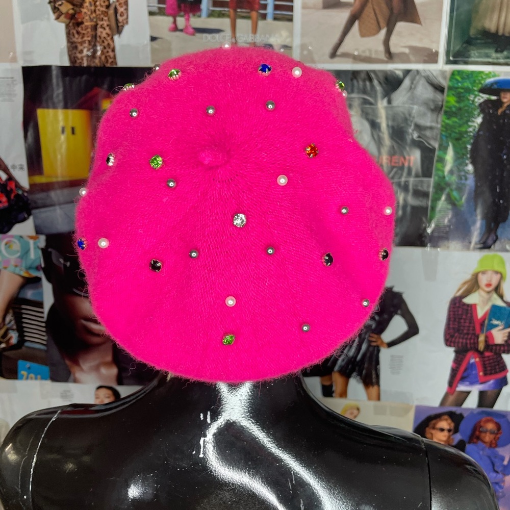 Fuschia Gemstone Beret
